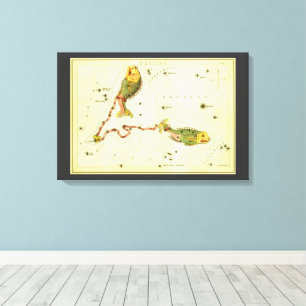 Toile Poissons, Constellation Vintage Urania's Mirror