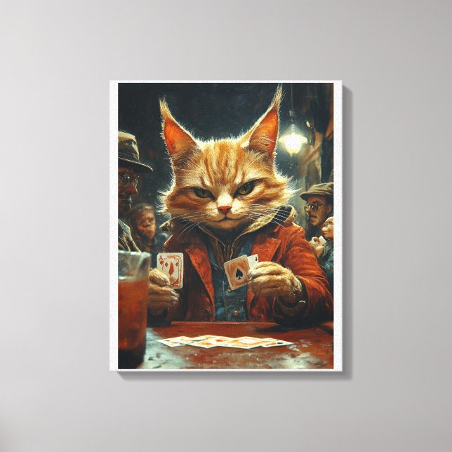 Toile Poker Cat in the Underground - Mysterious Feline (Recto)