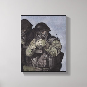 Toile Police de l'équipe SWAT Imprimer Aquarelle origina
