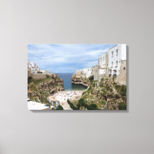 Toile Polignano une plage de ville de jument dans la