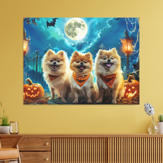 Toile Pomeranian Halloween Épouvantable (Insitu(Salon))