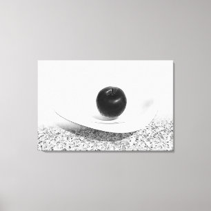 Toile Pomme aux teintes grises