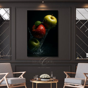 Toile Pomme éclaboussée dans l'eau – Art de photographie