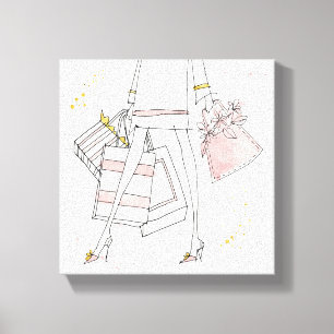 Toile Pomme sauvage   Croquis de mode rose moderne