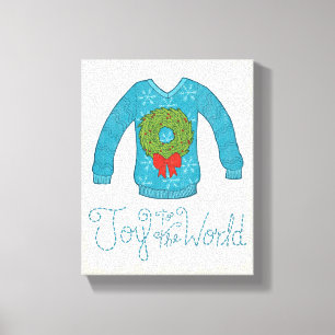 Toile Pomme sauvage   Joy To The World - Sweater de Noël