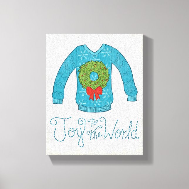 Toile Pomme sauvage | Joy To The World - Sweater de Noël (Recto)