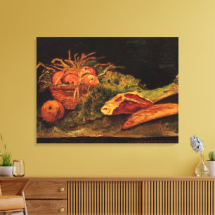 Toile Pommes, viande et un pain de Vincent van Gogh