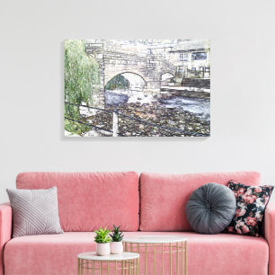 Toile Pont à dos d'âne historique à Hebden Bridge