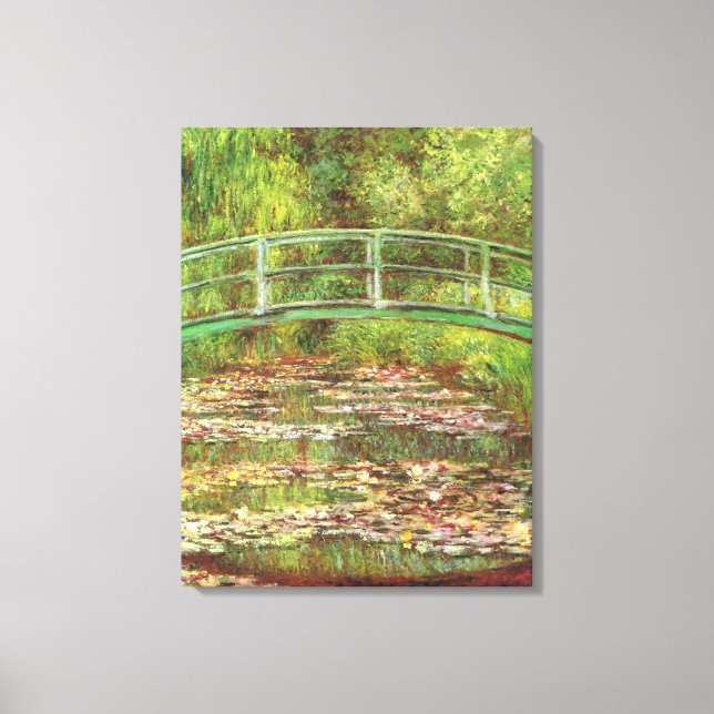 Toile Pont au-dessus de l'étang rose de mer par Claude M (Recto)