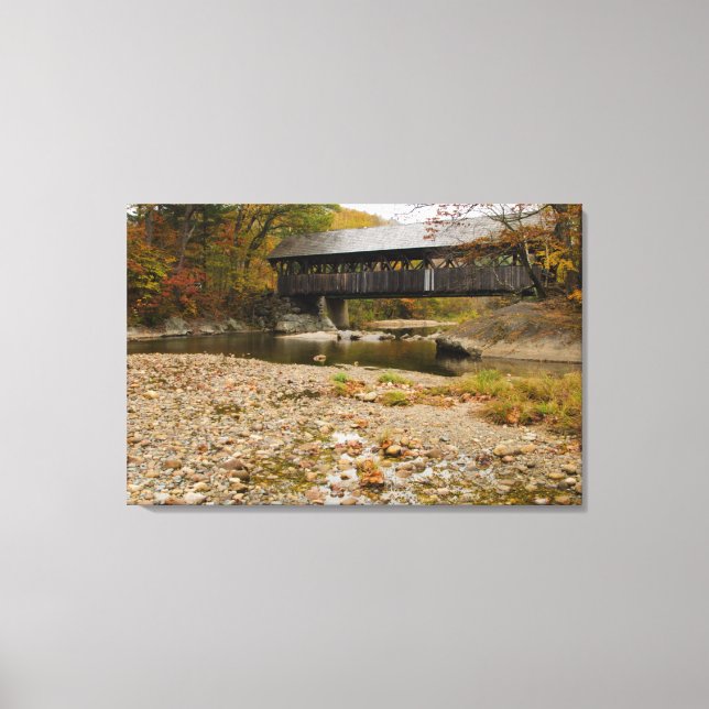Toile Pont couvert de Newry sur la rivière en automne (Recto)