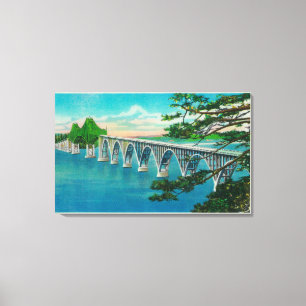 Toile Pont de baie de roucoulements dans la courbure du