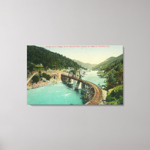 Toile Pont de chemin de fer au-dessus de rivière de