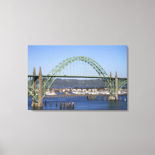 Toile Pont de la baie de Yaquina enjambant la baie de Ya