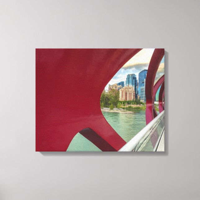 Toile Pont de la Paix et Cityscape de Calgary (Recto)