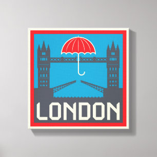 Toile Pont de Londres avec le parapluie