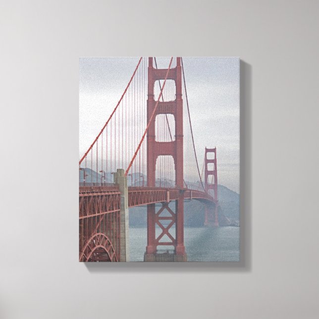 Toile Pont de porte d'or dans la brume. (Recto)