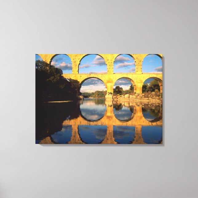 Toile Pont du Gard, rivière Gardon, Gard, Languedoc, (Recto)