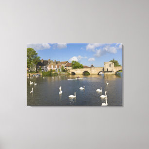 Toile Pont en pierre et rivière Ouse, St Ives,