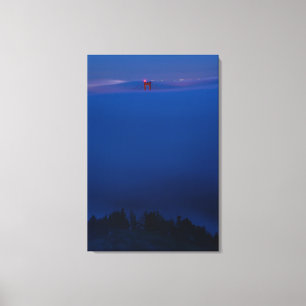 Toile Pont Golden Gate dans le brouillard la nuit