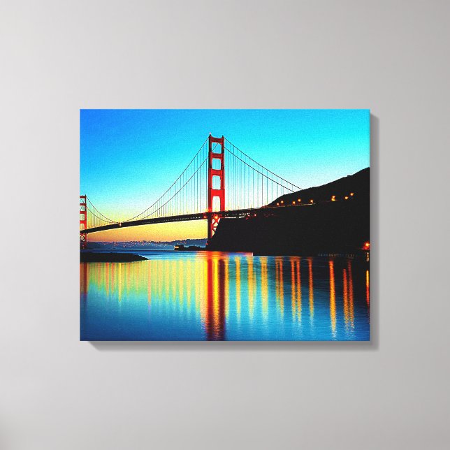 Toile Pont Golden Gate, San Francisco, CA au coucher du  (Recto)