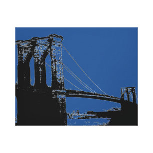 Toile Pont noir et bleu d'art de bruit de Brooklyn