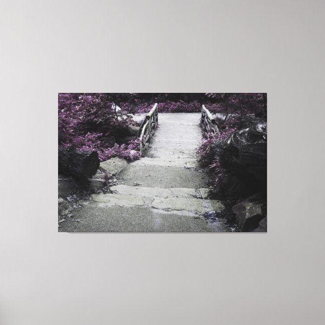 Toile Pont paysage noir et blanc Photo (Recto)