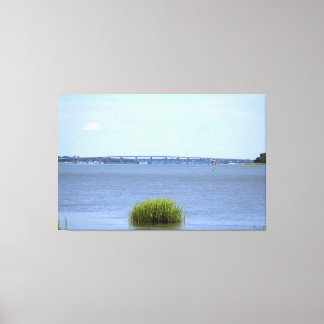 Toile Pont sur rivière tranquille