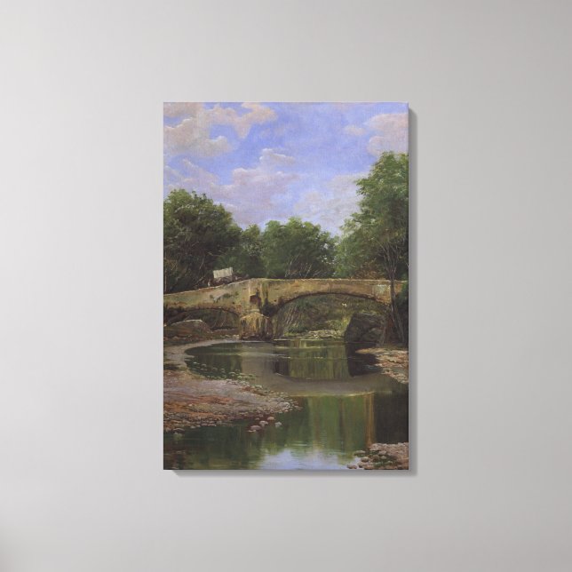 Toile Pont sur une rivière en Espagne (par Santiago Rusi (Recto)