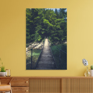 Toile Pont suspendu simple rivière Idrijca, Slovénie