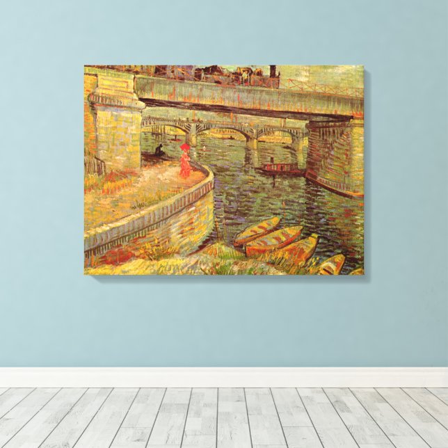 Toile Ponts sur la Seine, Asnieres par Vincent van Gogh (Insitu (Plancher de Bois))