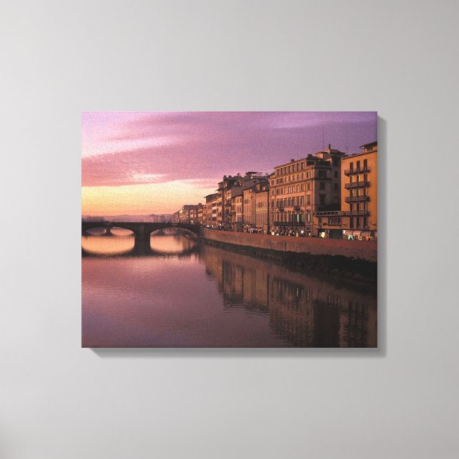 Toile Ponts sur l'Arno au coucher du soleil, (Recto)
