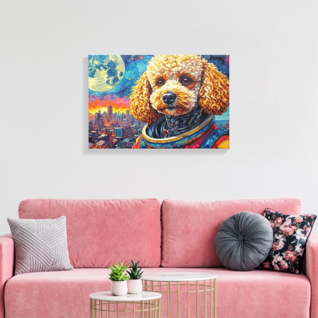 TOILE POODLE DANS L'ESPACE-6 (Insitu(Salon))