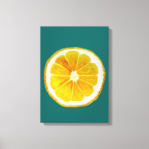 Toile Pop art agrumes citron jaune original