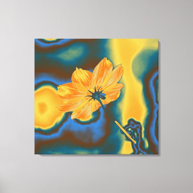 Toile Pop Art Belle Fleur de Cosmos Jaune (Recto)