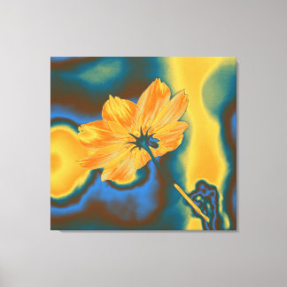 Toile Pop Art Belle Fleur de Cosmos Jaune