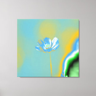 Toile Pop Art Blue Cosmos Flower