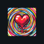 Toile Pop Art coloré 'Melting Heart'<br><div class="desc">Art pop coloré 'Melting Heart' sur Whirlpool / Arrière - plan Vortex</div>