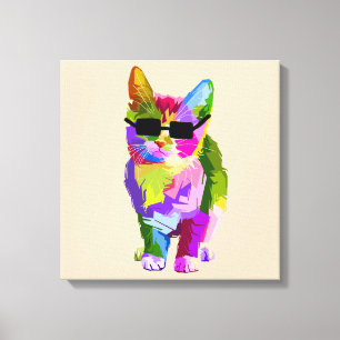 Toile Pop Art cool chat kitty art