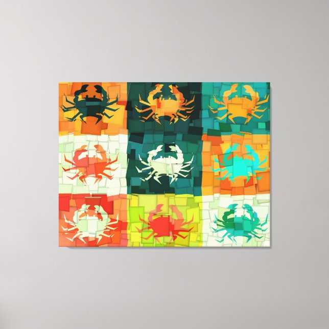 Toile Pop Art Crabes Cubism (Recto)