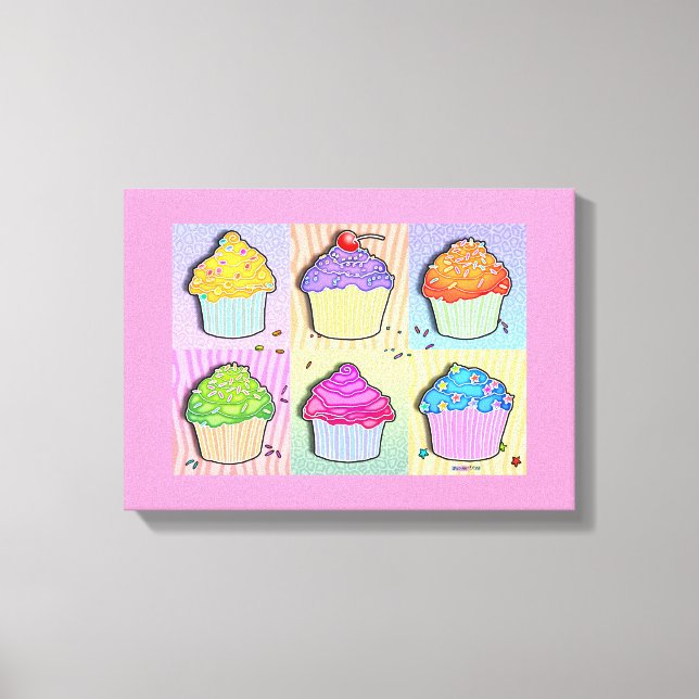 Toile POP ART CUPCAKES Galerie Wrapped Canvas (Recto)