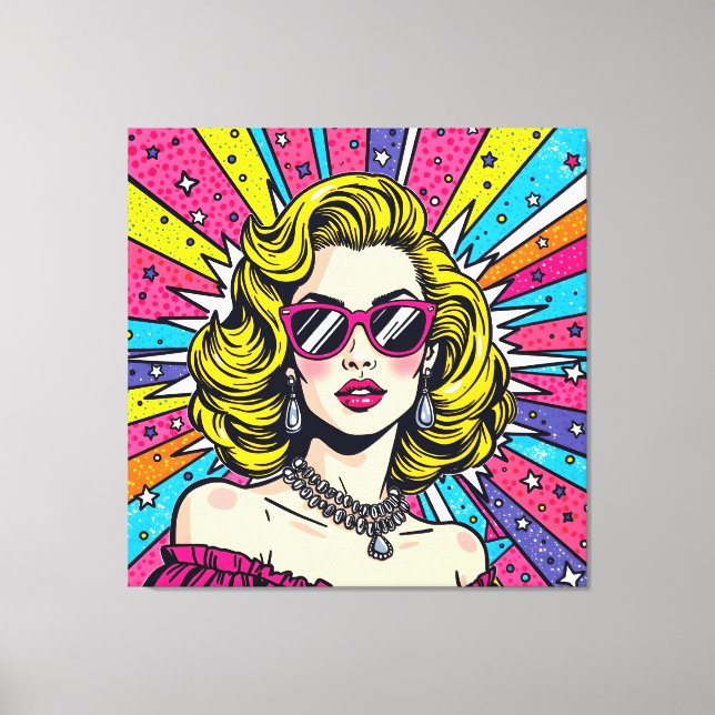 Toile Pop Art Explosion - Retro Glam Comic (Recto)