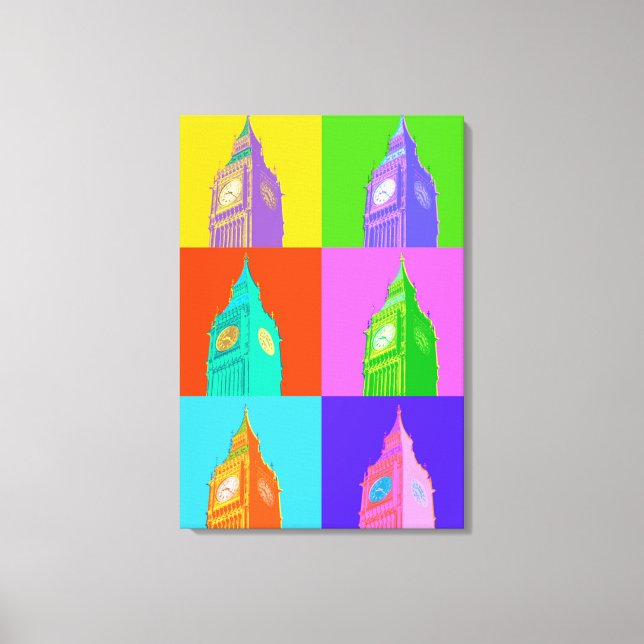 Toile Pop Art Neon Big Ben (Recto)