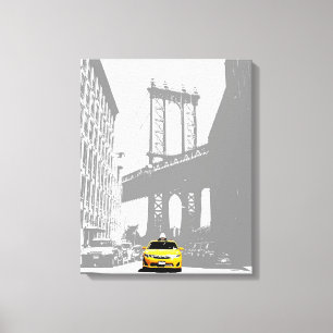 Toile Pop Art Nyc Yellow Taxi New York City Brooklyn