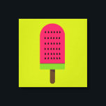 Toile Pop art popsicle fruity watermelon<br><div class="desc">A cute pop art colorful bright illustration of a watermelon popsicle ice-block in pink and lime green. Happy and fruity !</div>