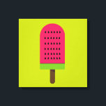 Toile Pop art popsicle fruity watermelon<br><div class="desc">A cute pop art colorful bright illustration of a watermelon popsicle ice-block in pink and lime green. Happy and fruity !</div>