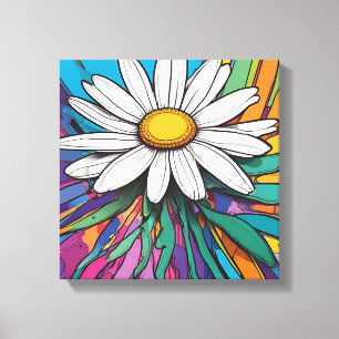 Toile Pop Art Psychedelic Daisy