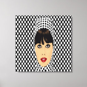 Toile Pop Art Retro Vintage Girl Custom Wall Prints