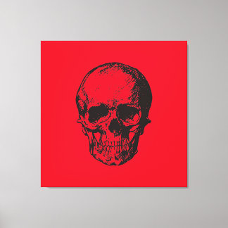 Toile Pop Art rouge crâne