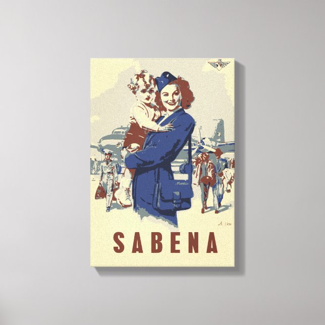 Toile Pop art Sabena Ex Belgian Airlines (Recto)
