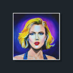 Toile Pop Art Scarlett Johansson Portrait<br><div class="desc">Portrait de Scarlett Johansson en style Pop Art. Le tableau original a été réalisé en acrylique sur toile 20x20.</div>